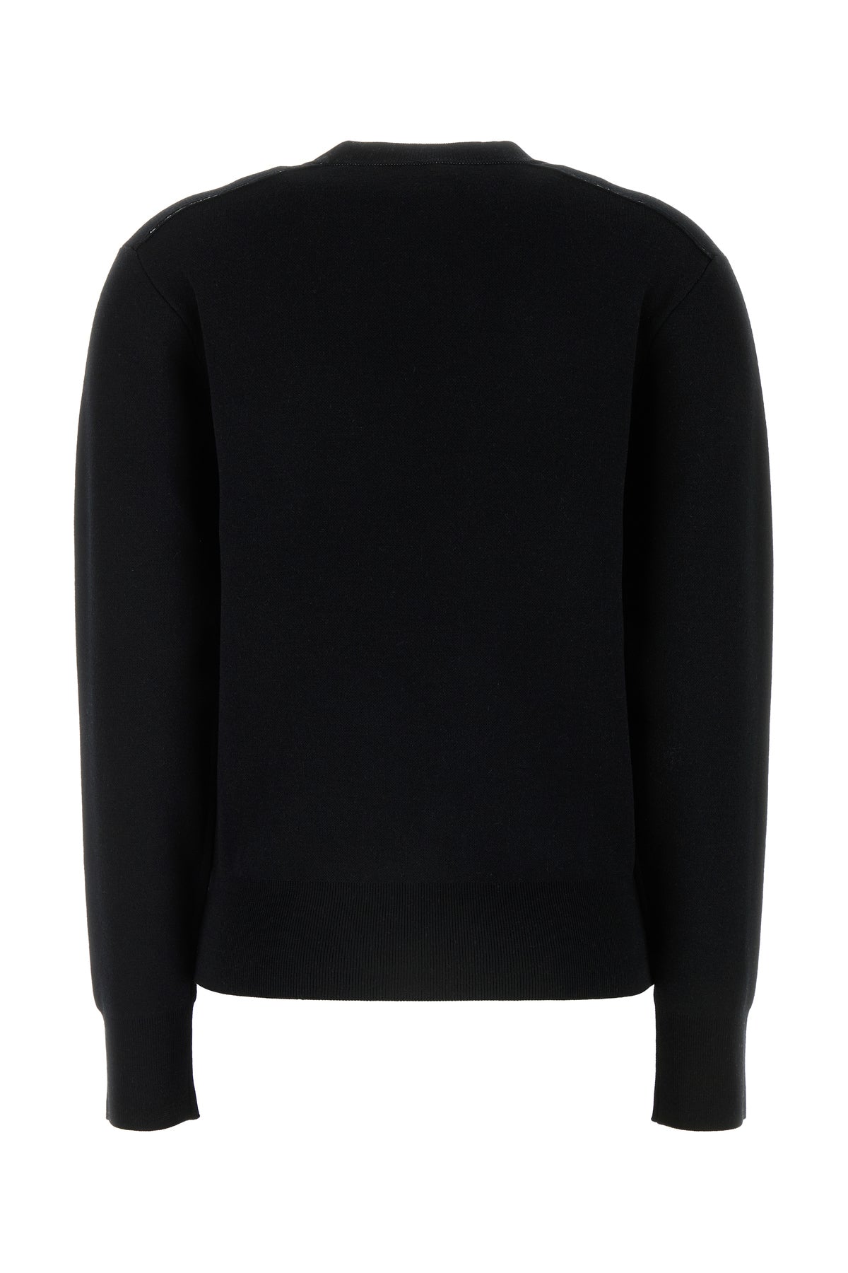 Burberry Maglione in misto lana stretch nera, view 2