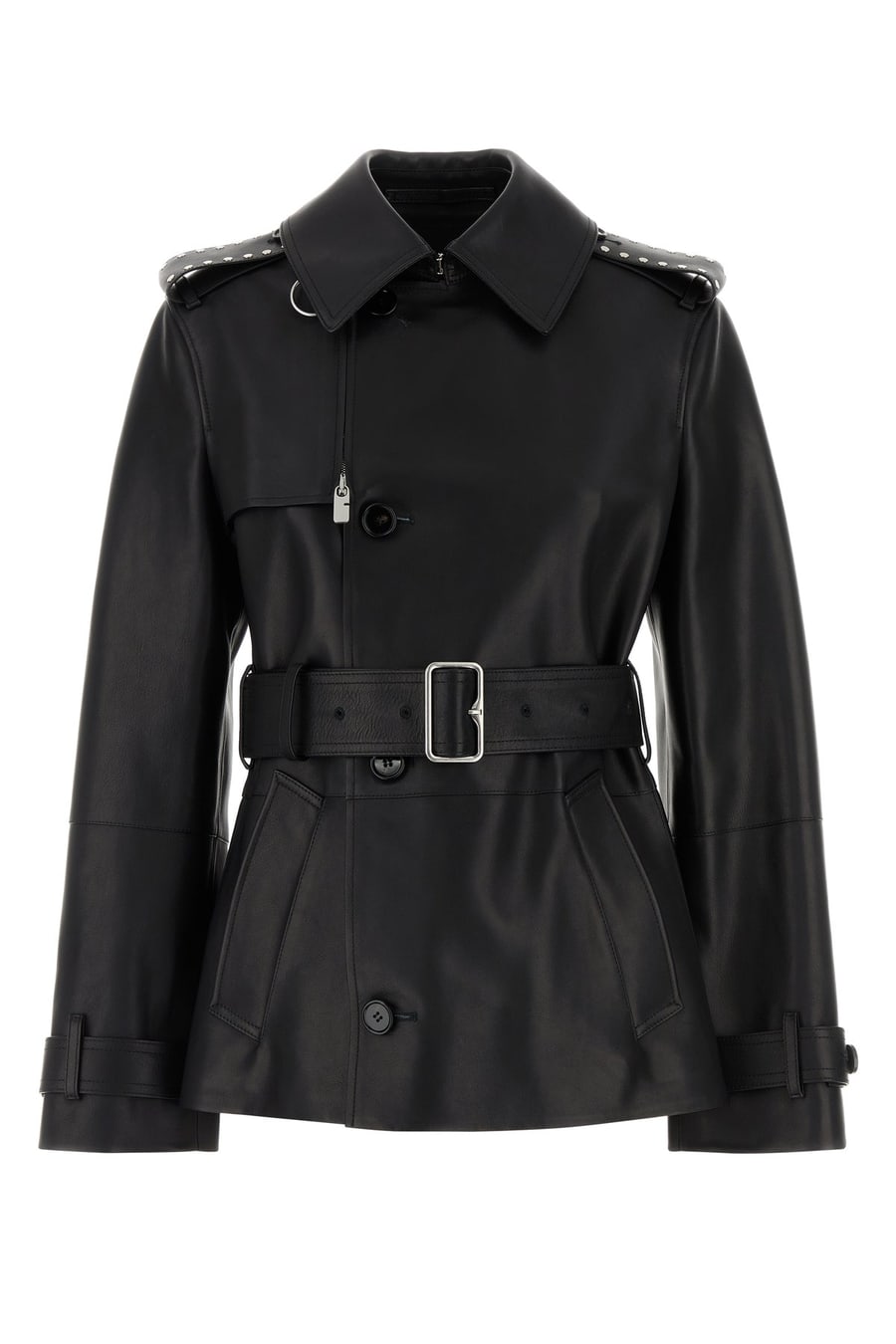 Burberry Giacca in pelle nera