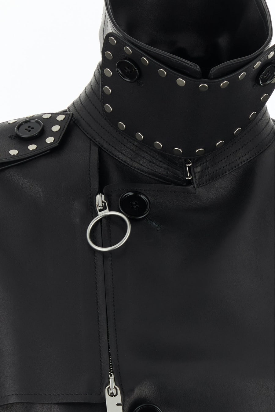 Burberry Giacca in pelle nera, view 5