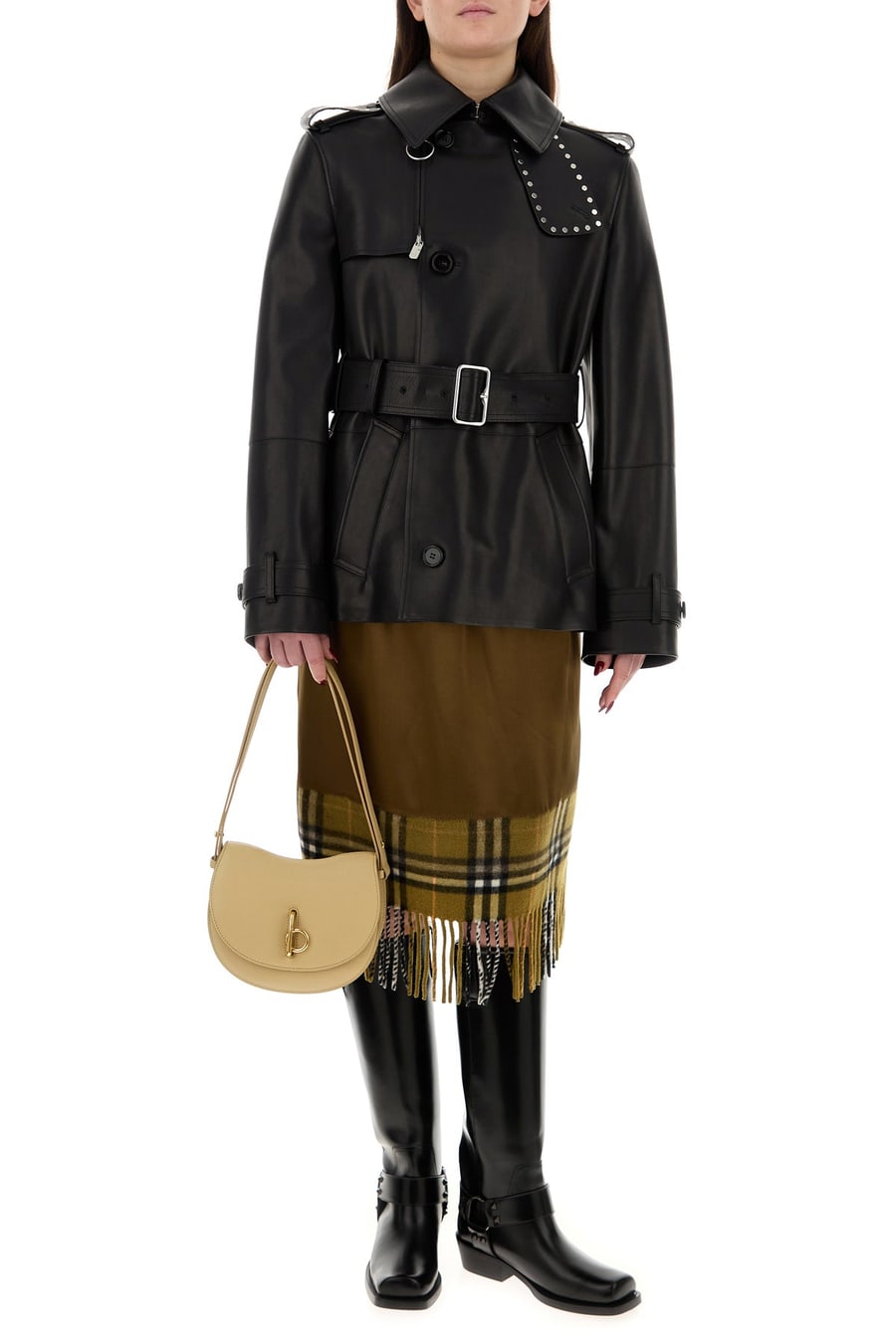 Burberry Giacca in pelle nera, view 6