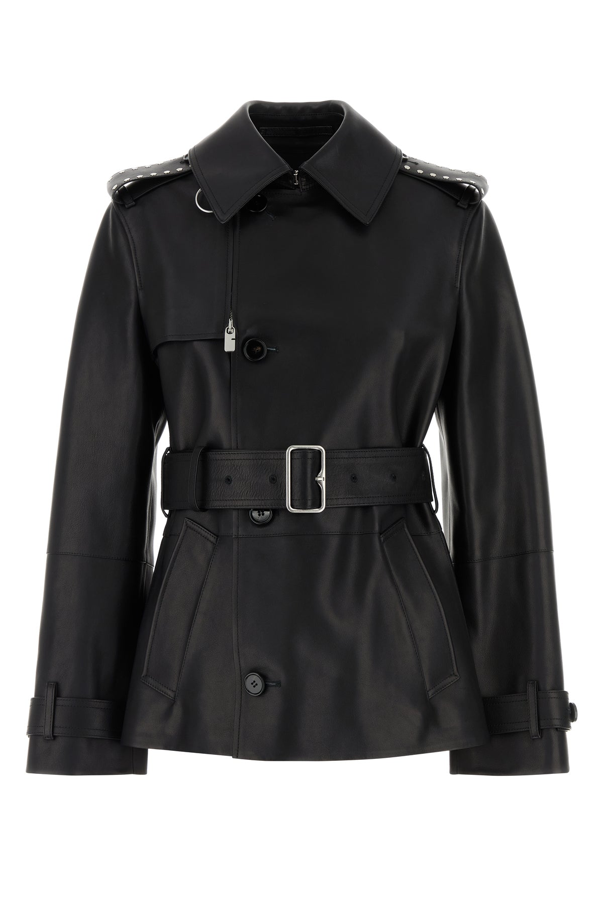 Burberry Giacca in pelle nera