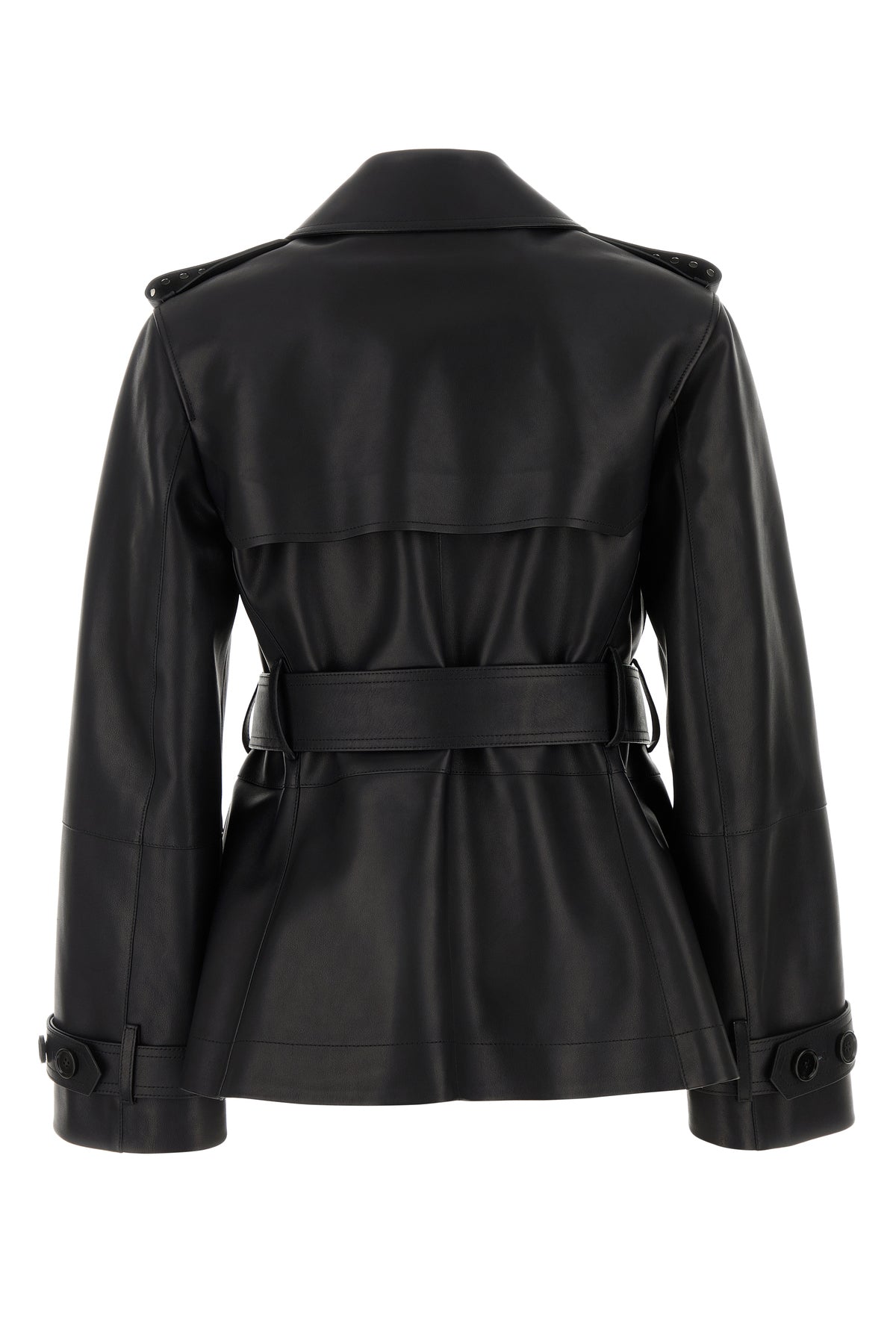 Burberry Giacca in pelle nera, view 2
