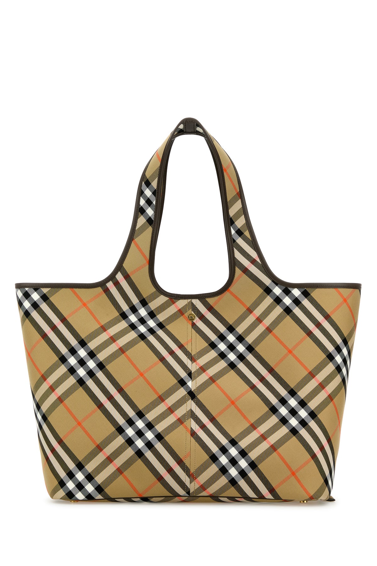 Burberry Borsa shopping Check media in tela ricamata