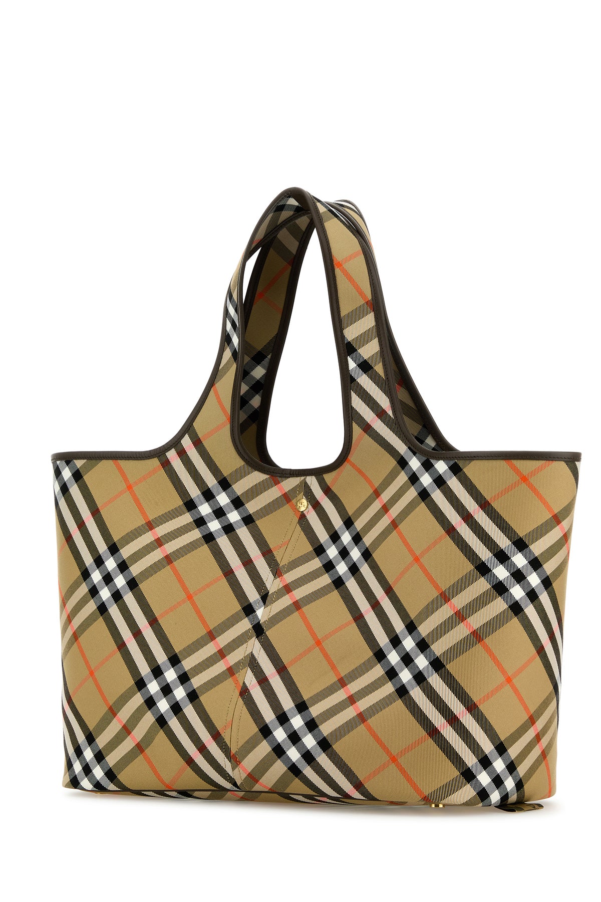 Burberry Borsa shopping Check media in tela ricamata, view 2