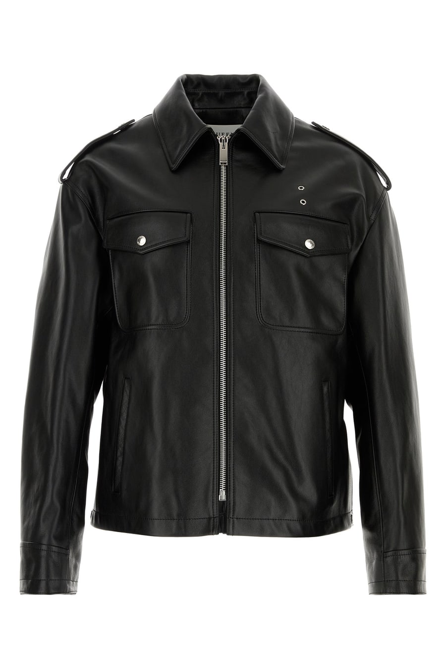 Alexander McQueen Giacca in pelle nera