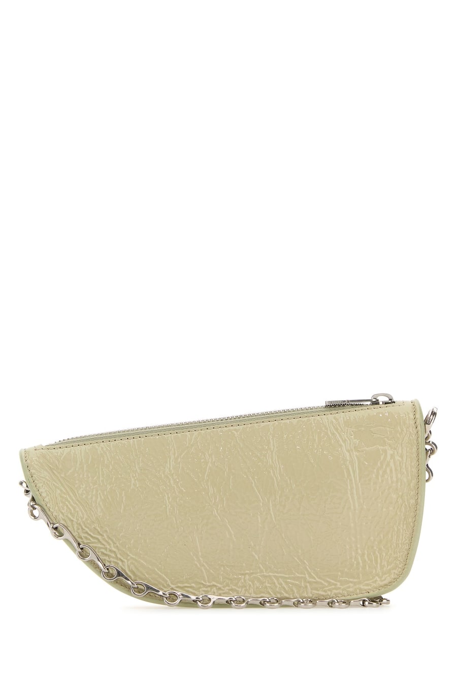 Burberry Borsa a tracolla Shield micro in pelle verde pastello, view 3