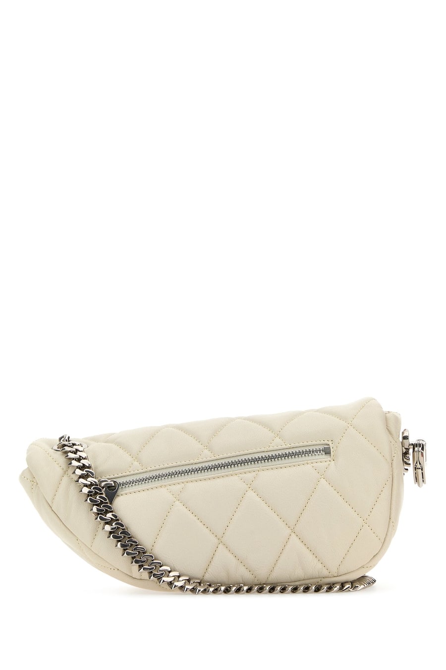Burberry Borsa a spalla Shield Lock in pelle bianca, view 3