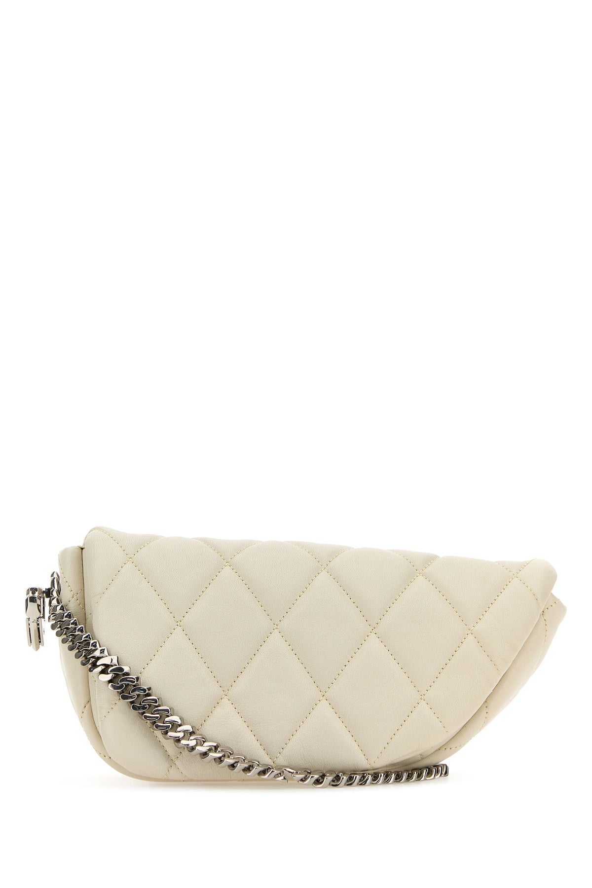 Burberry Borsa a spalla Shield Lock in pelle bianca