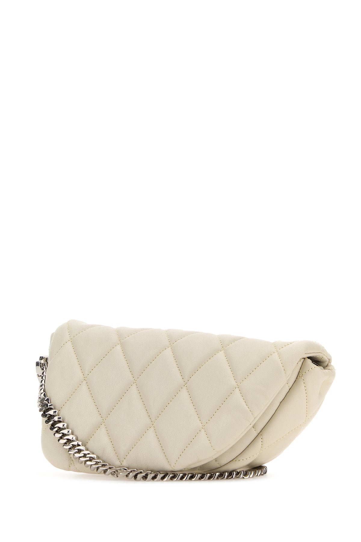 Burberry Borsa a spalla Shield Lock in pelle bianca, view 2