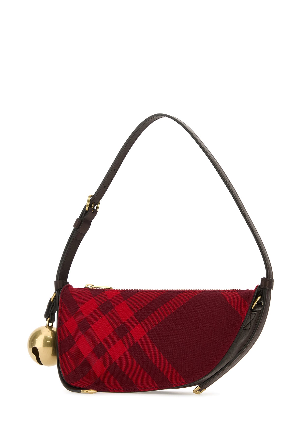 Burberry Borsa a spalla Shield mini in tela ricamata, view 2