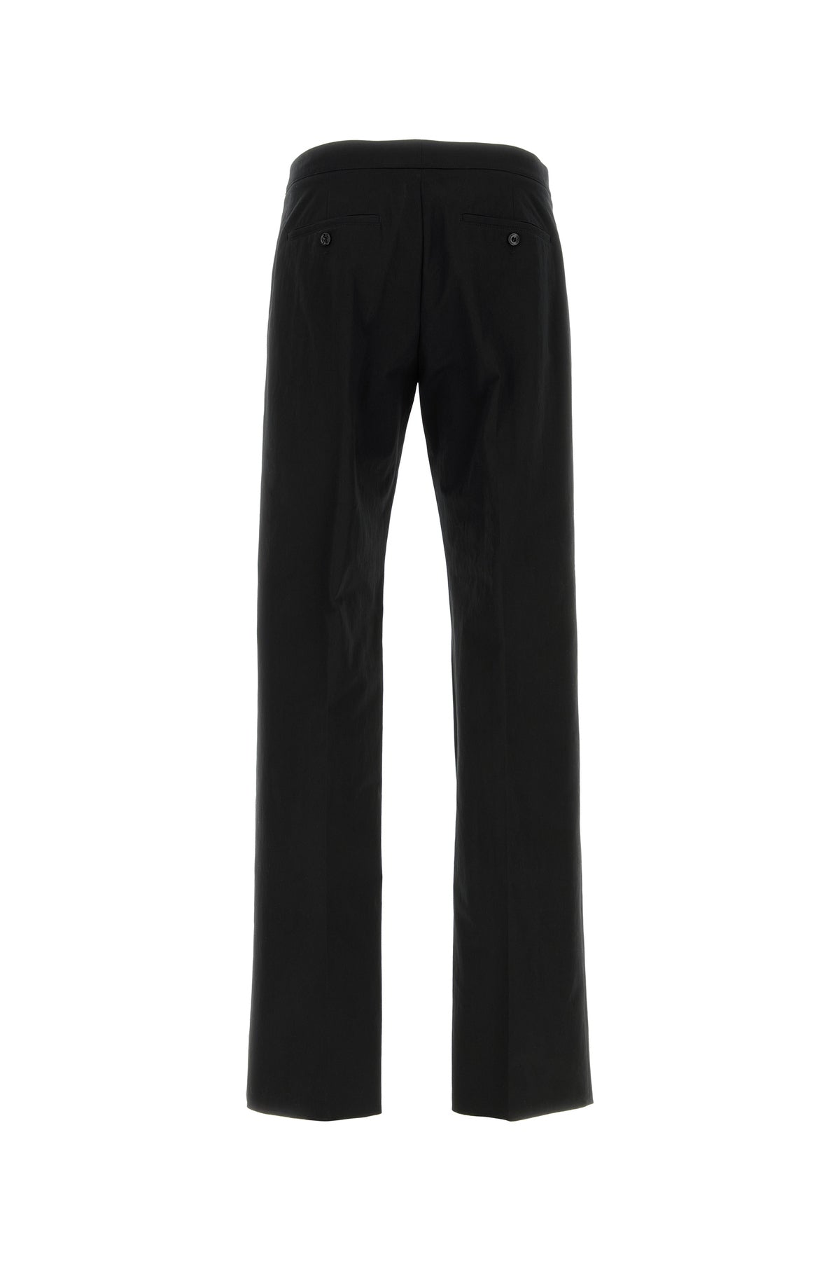 Alexander McQueen Pantalone in misto cotone nero, view 2