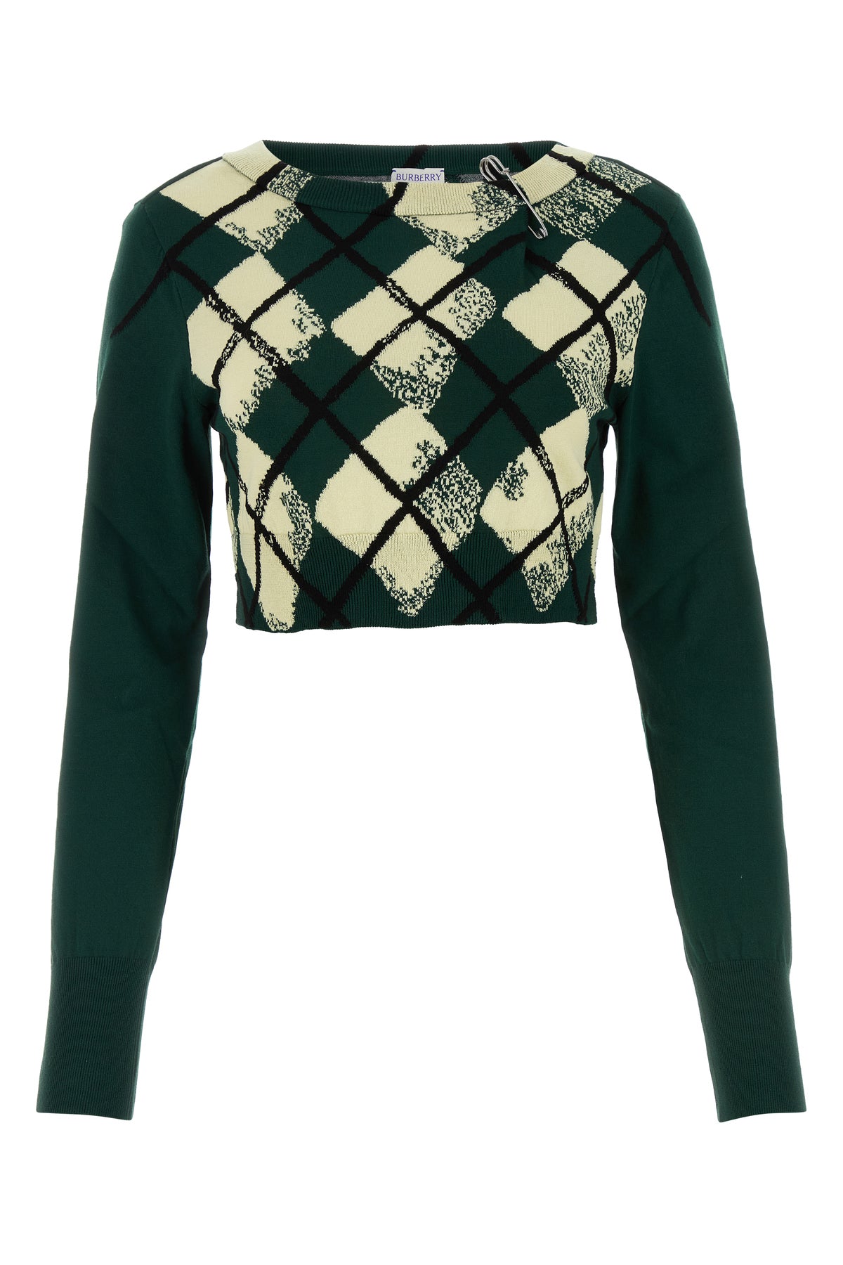Burberry Maglione in cotone verde bottiglia