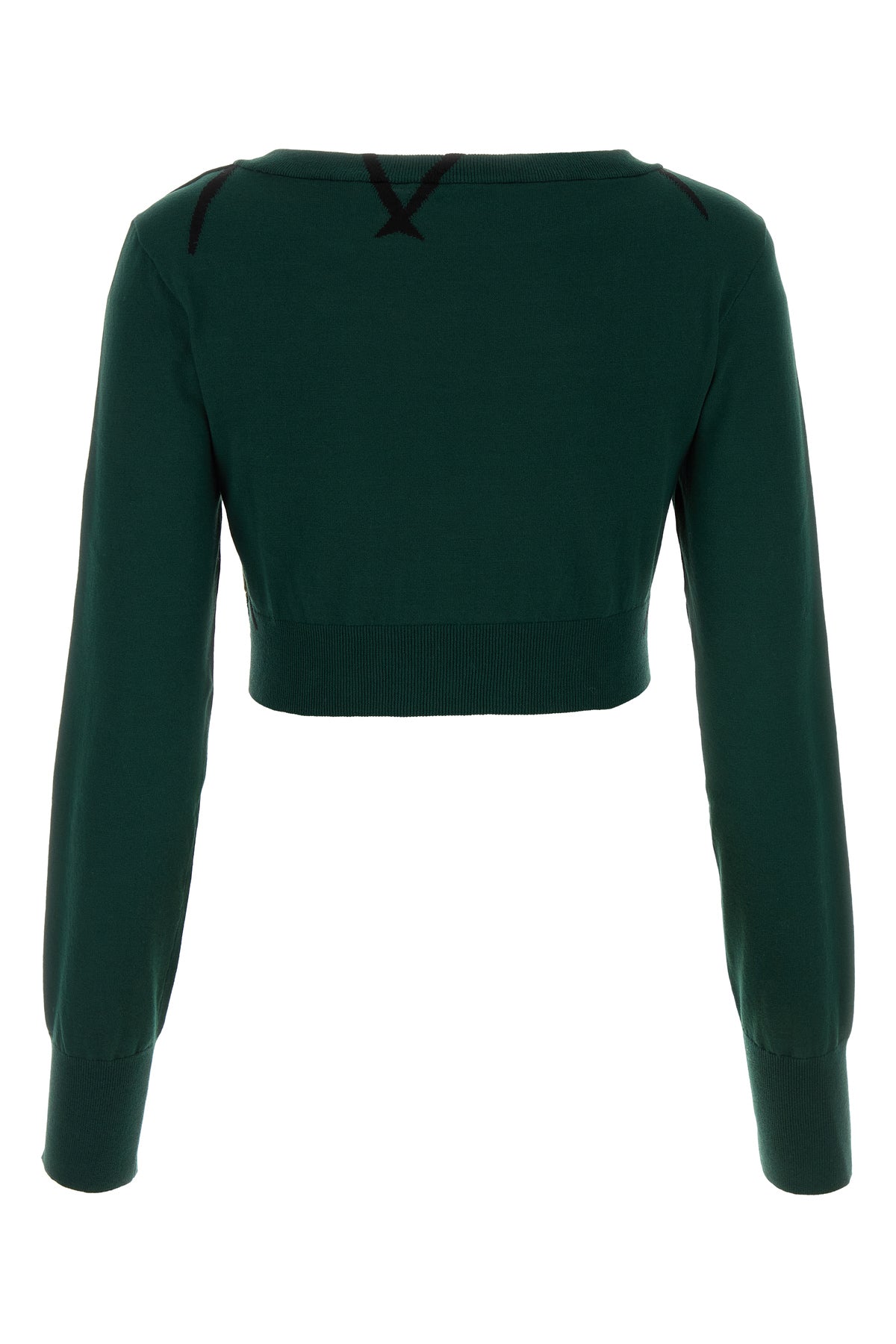 Burberry Maglione in cotone verde bottiglia, view 2