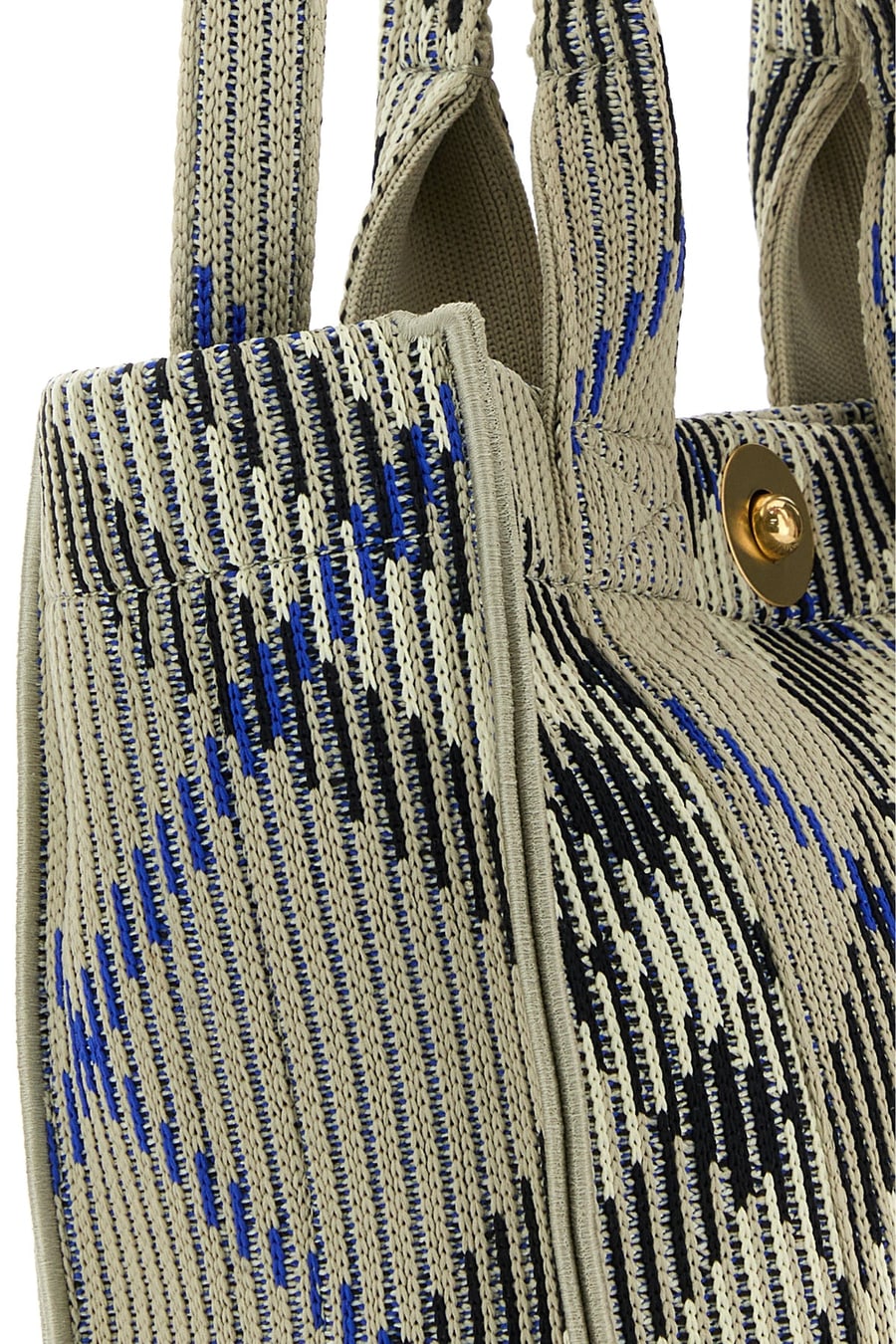 Burberry Borsa a mano Check mini in tessuto ricamato, view 4