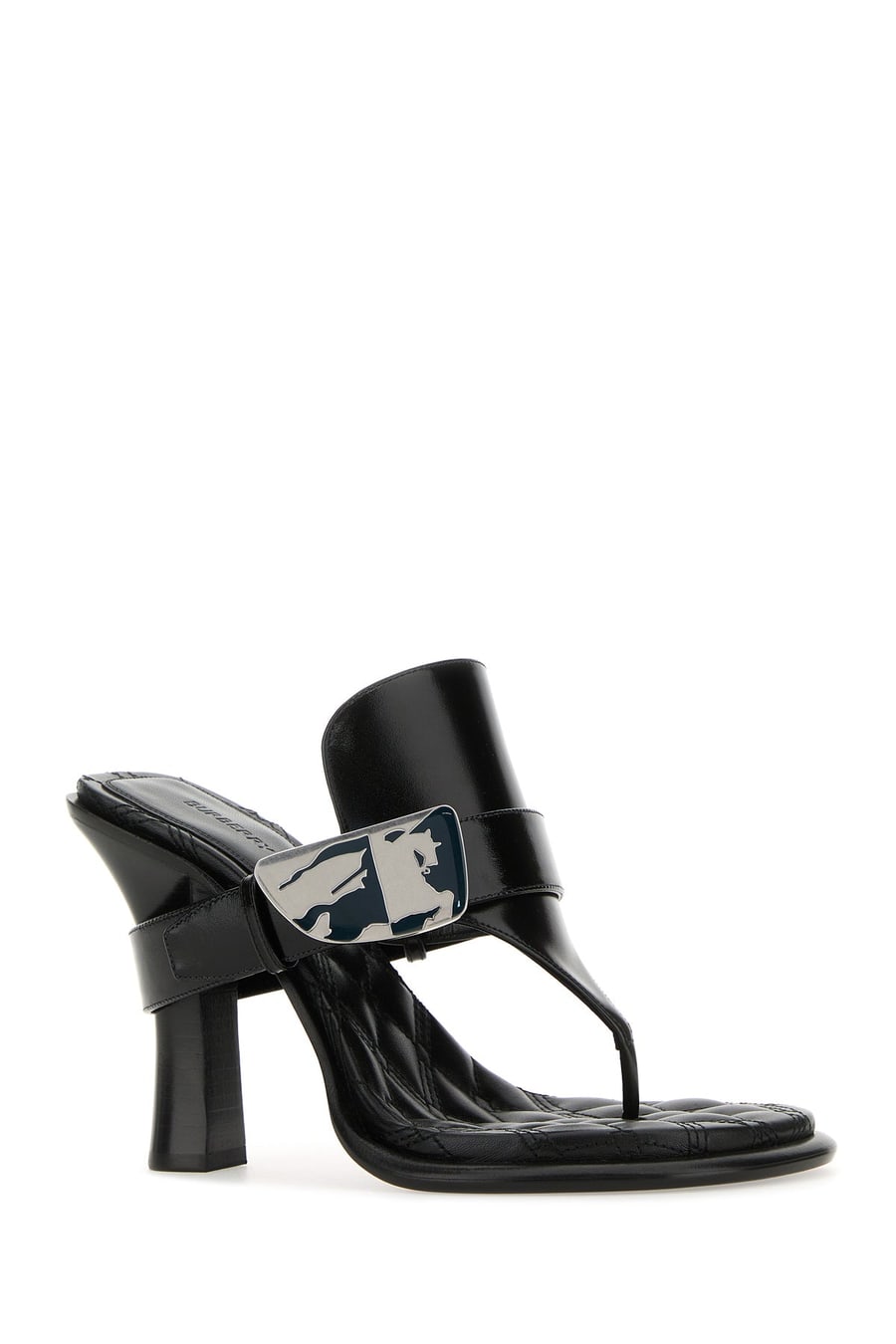 Burberry Sabot infradito Bay in pelle nera, view 2