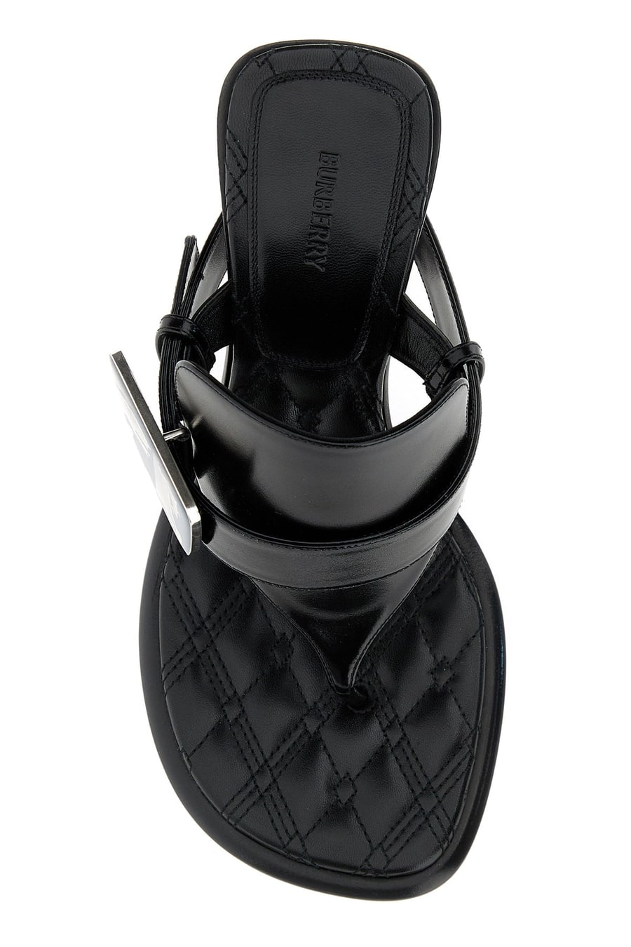 Burberry Sabot infradito Bay in pelle nera, view 4