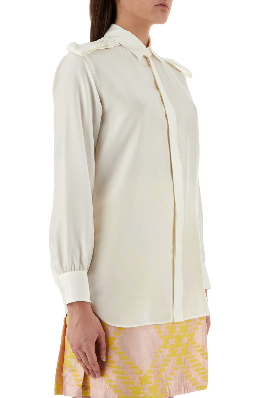 Burberry Camicia in seta bianca, view 3