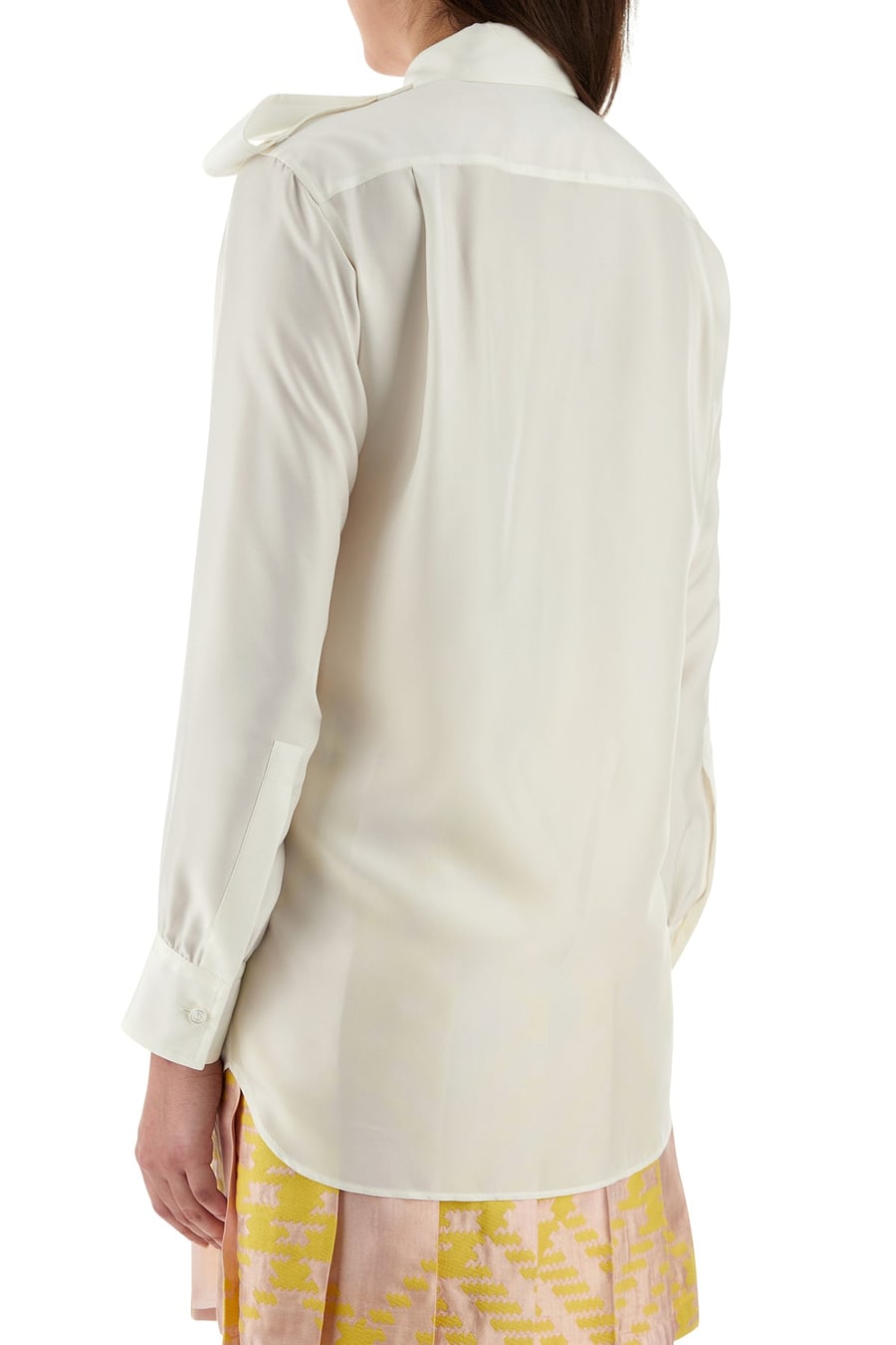 Burberry Camicia in seta bianca, view 4