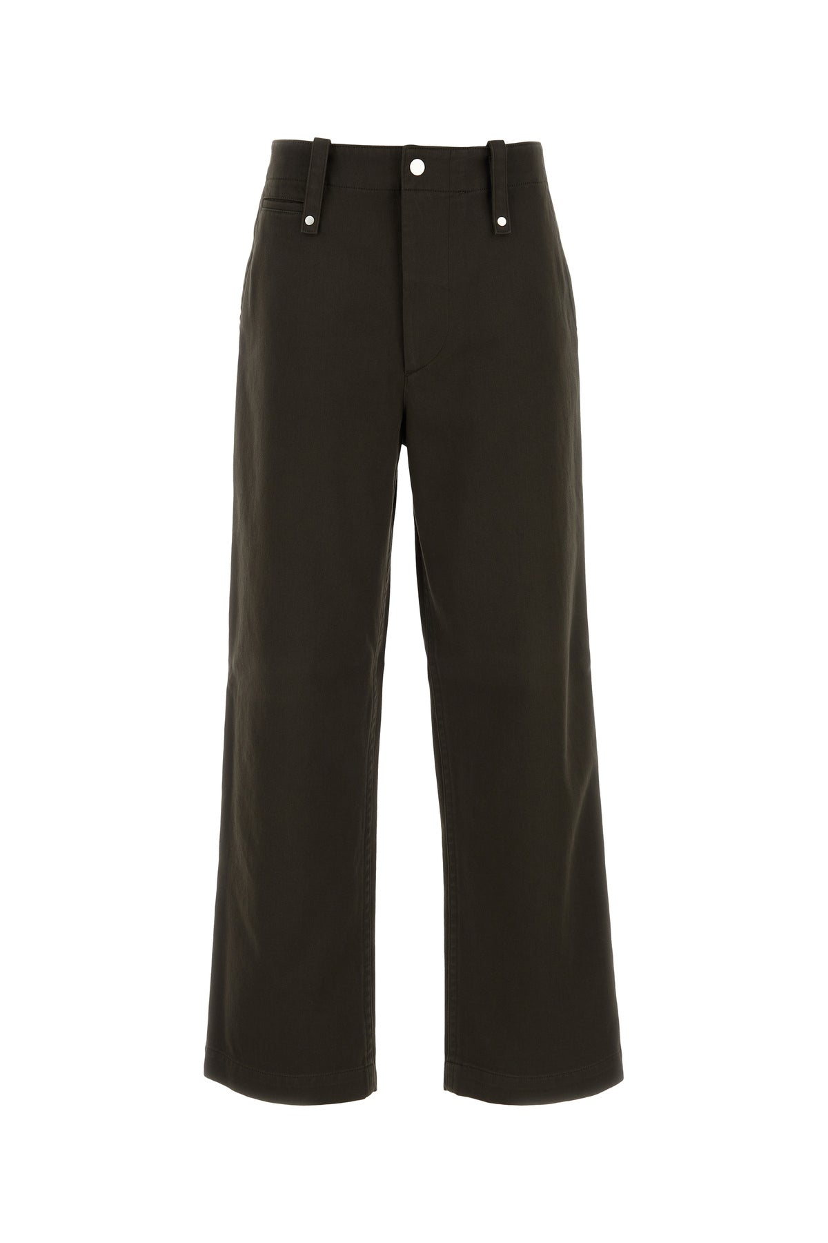 Burberry Pantalone dalla gamba ampia in cotone cioccolato