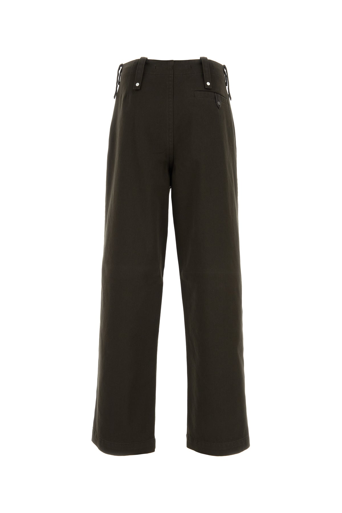 Burberry Pantalone dalla gamba ampia in cotone cioccolato, view 2