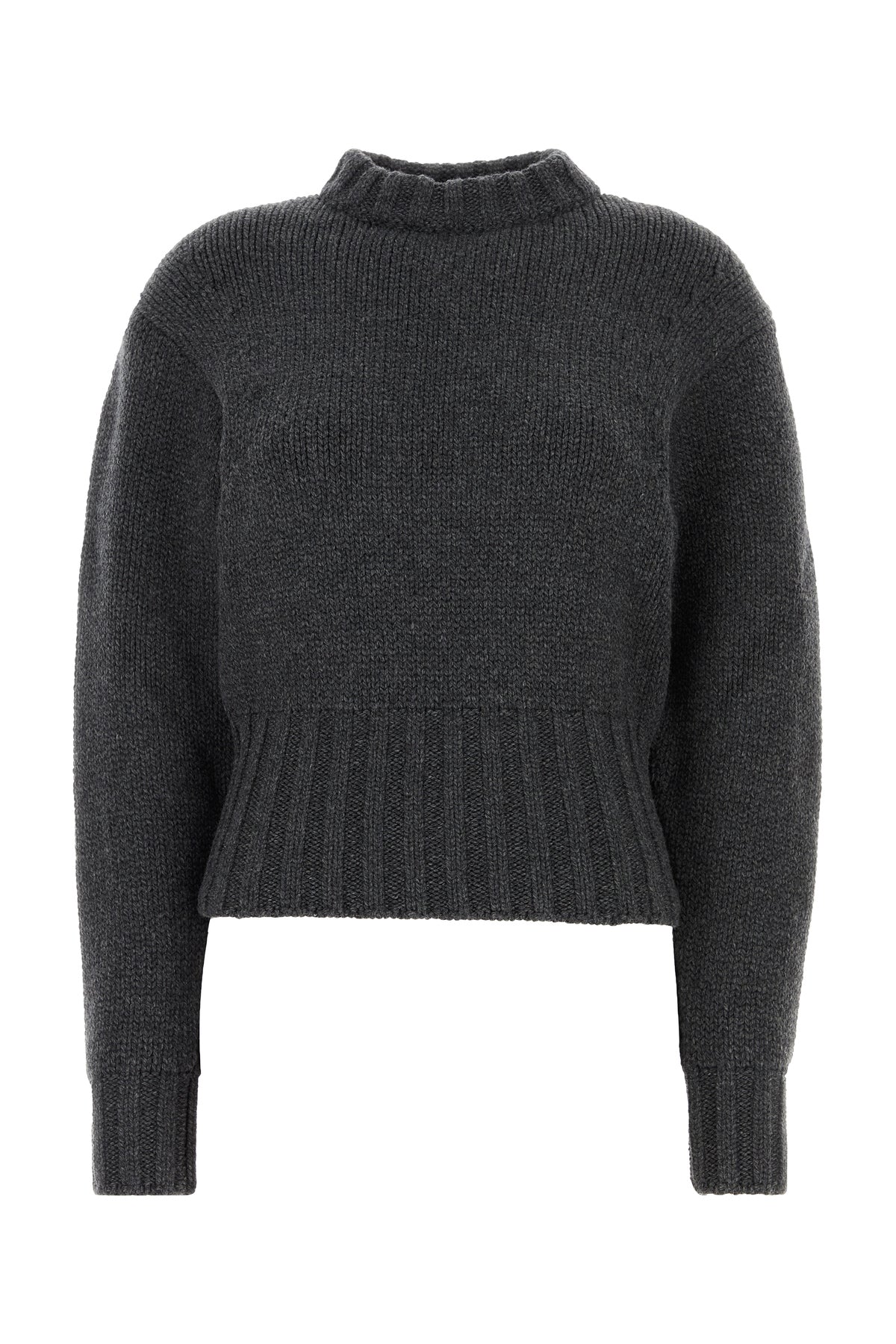 Alexander McQueen Maglione in misto laan stretch grigio scuro melange