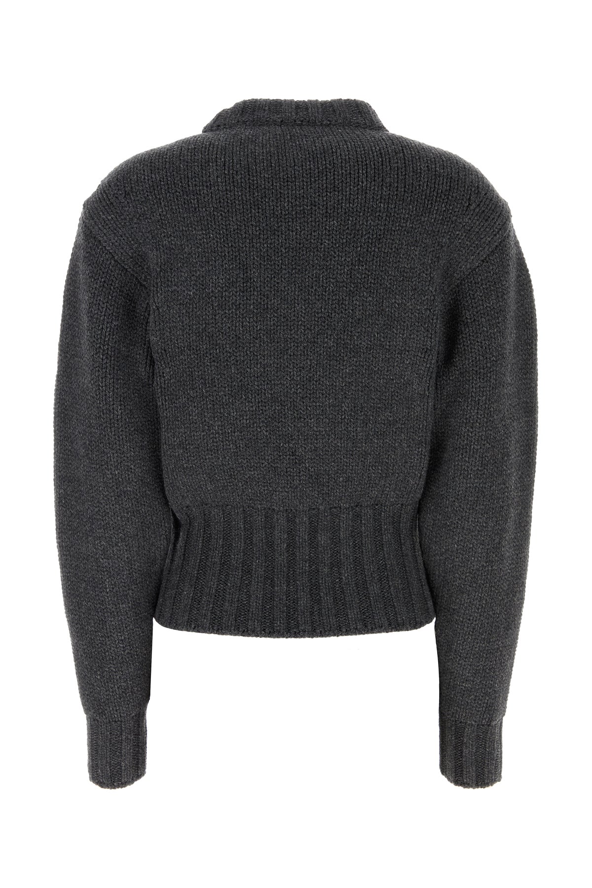 Alexander McQueen Maglione in misto laan stretch grigio scuro melange, view 2