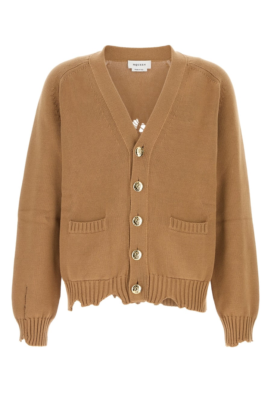 Alexander McQueen Cardigan in cotone biscotto