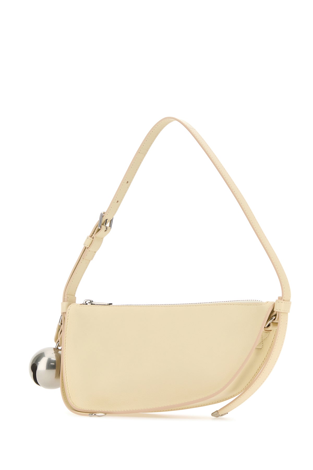 Burberry Borsa a spalla Shield mini in pelle crema, view 2