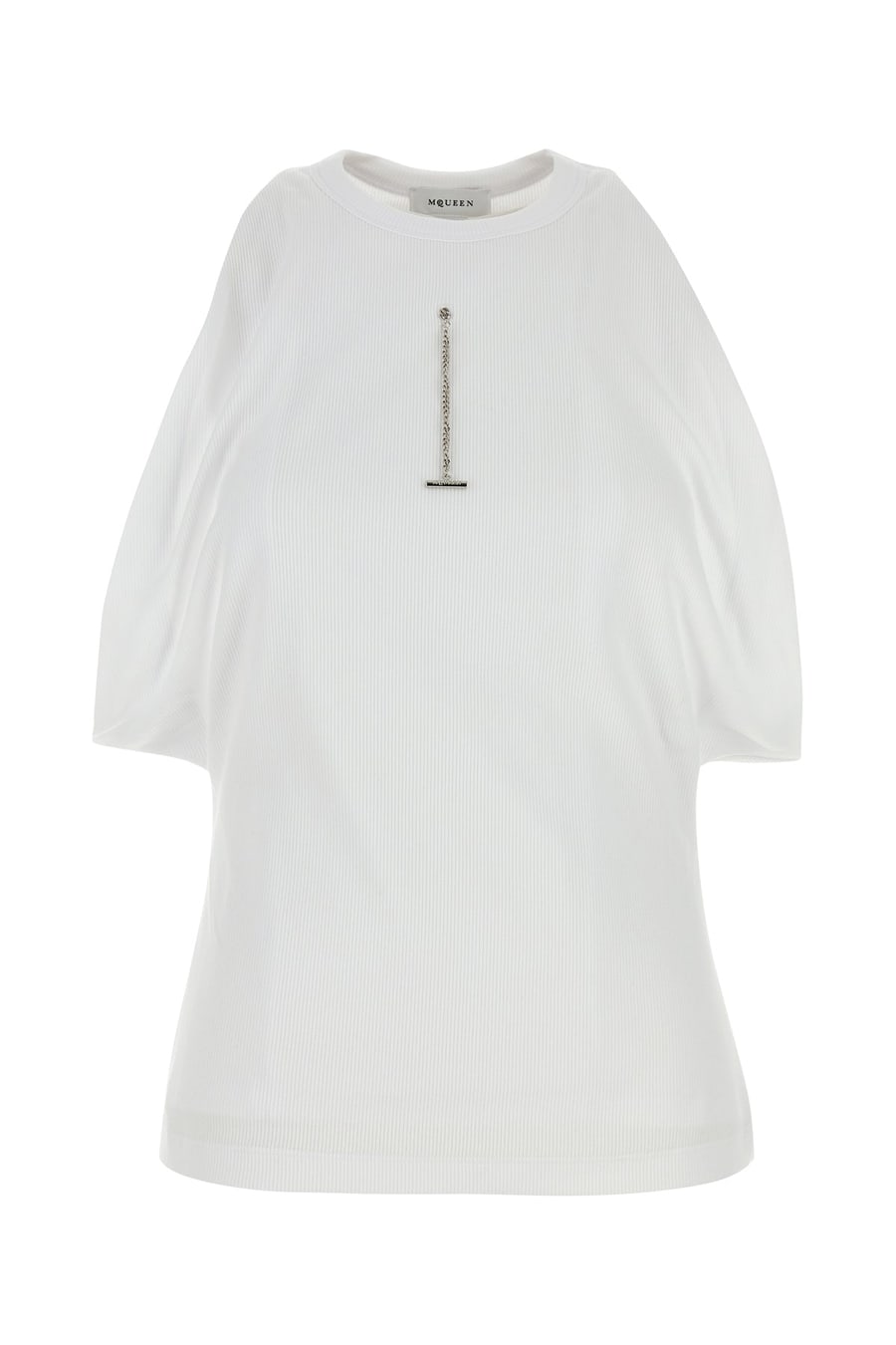 Alexander McQueen Top in cotone stretch bianco