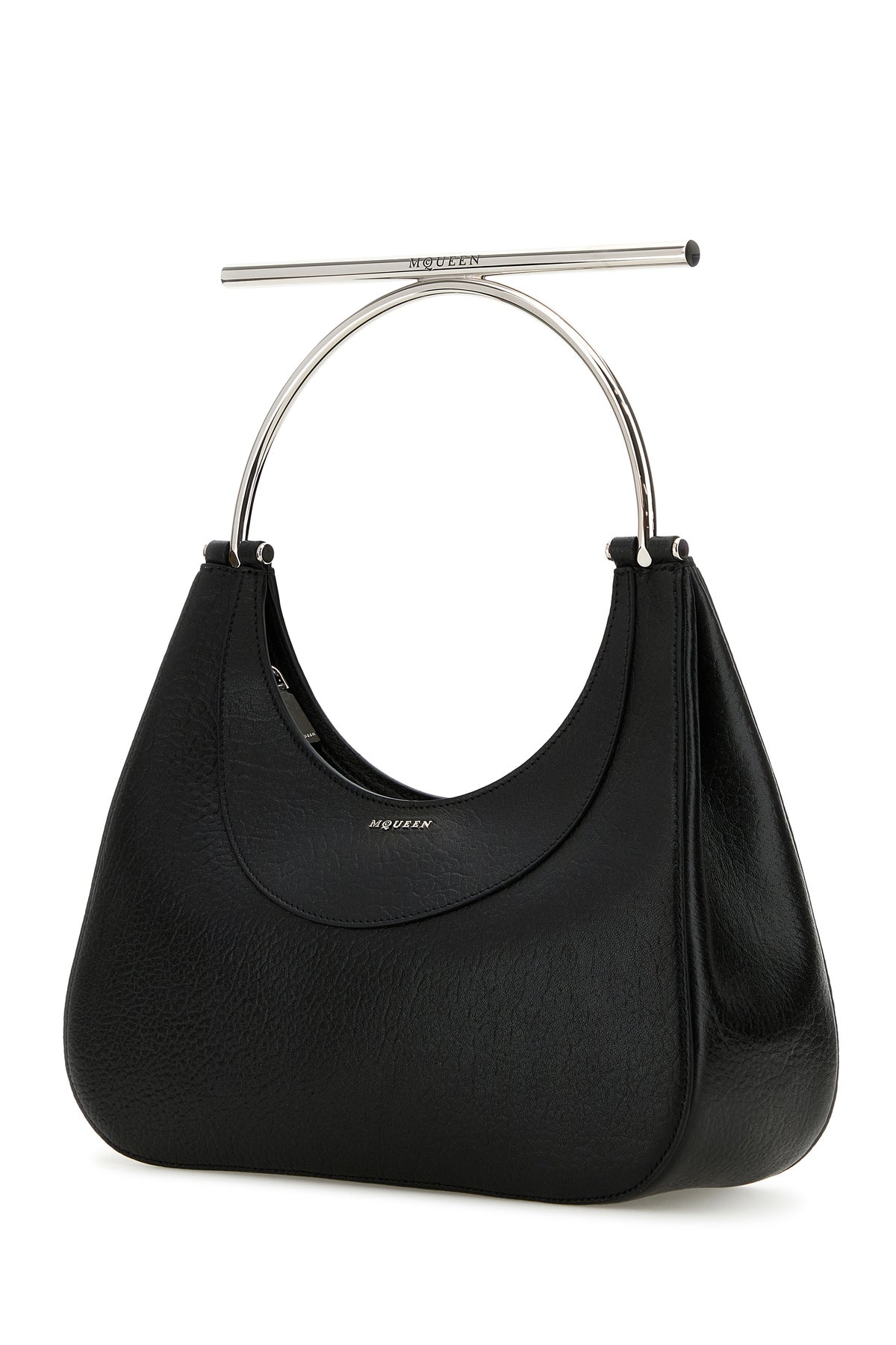 Alexander McQueen Borsa a mano Cross-Bar in pelle nera, view 2