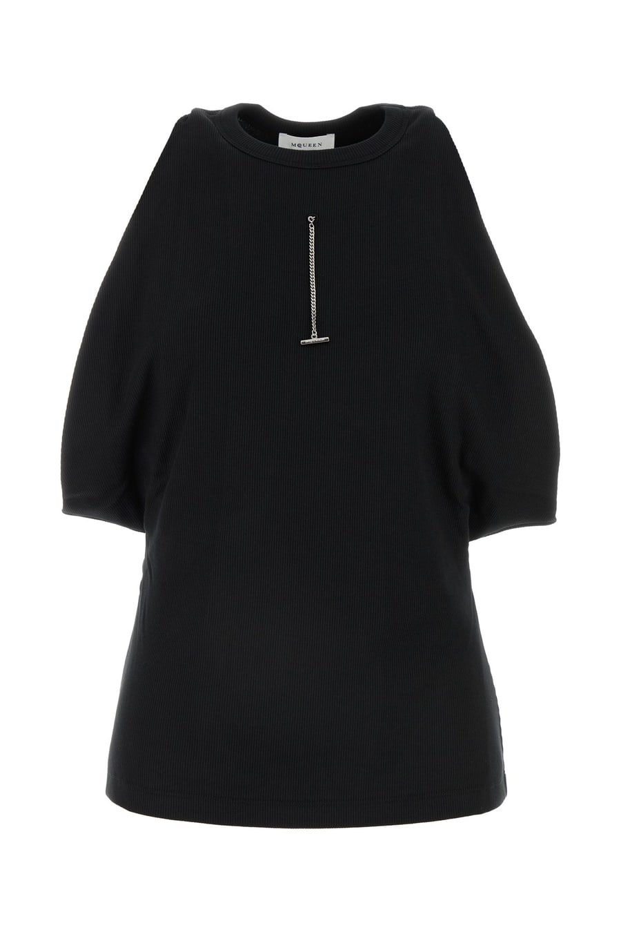 Alexander McQueen Top in cotone stretch nero