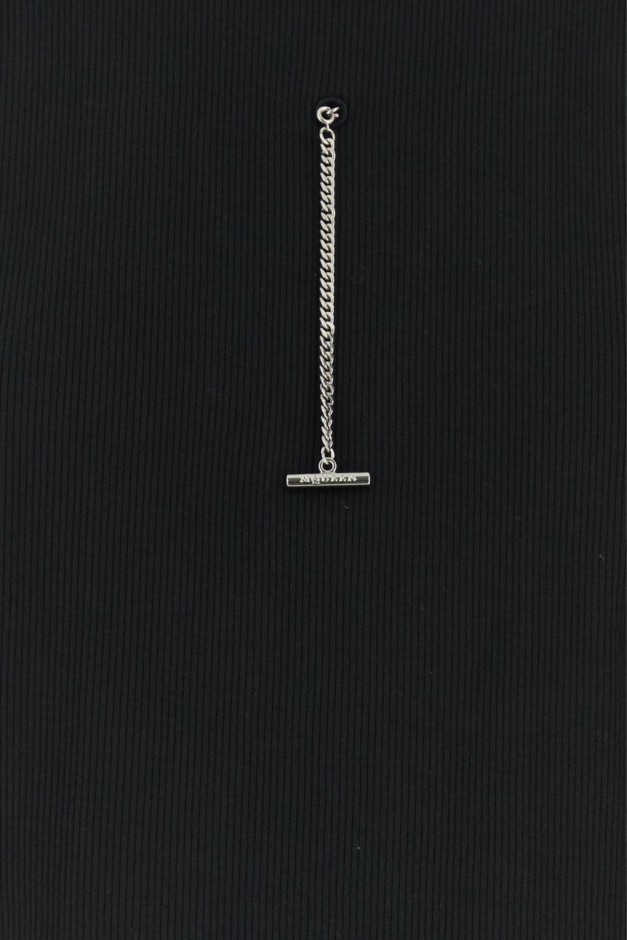 Alexander McQueen Top in cotone stretch nero, view 3