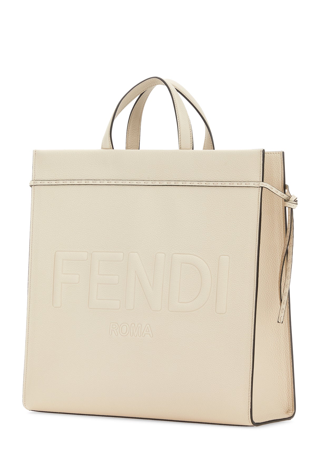 Fendi Borsa shopping Go To Shopper media in pelle avorio, view 2