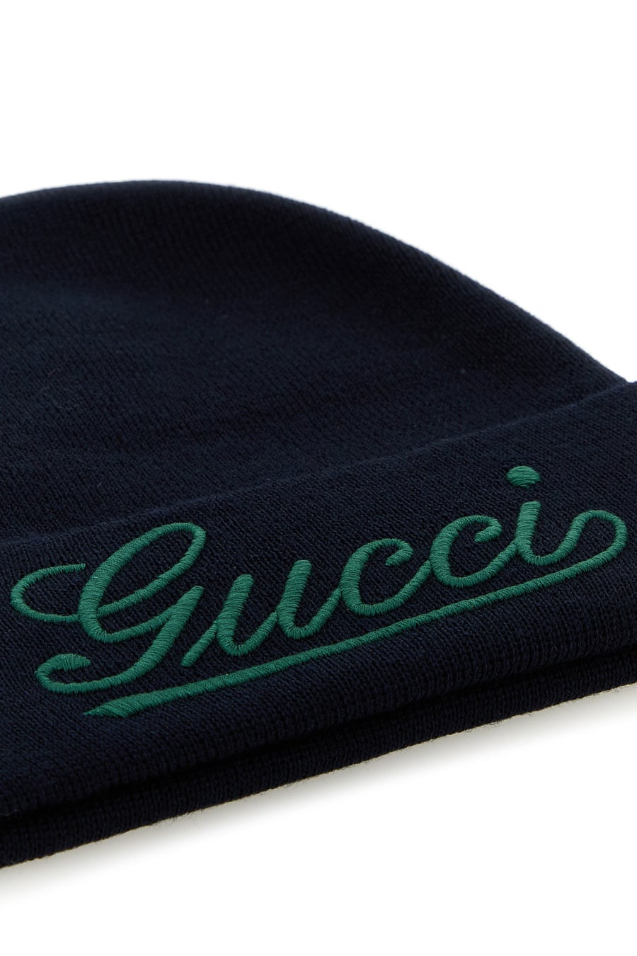Gucci Cuffia in lana blu scuro, view 3