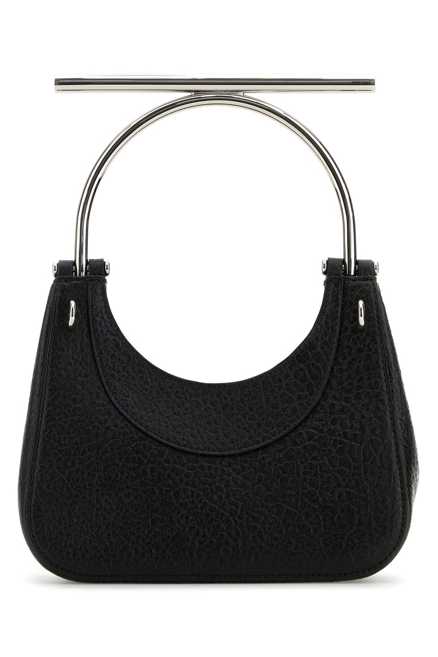 Alexander McQueen Borsa a mano Cross-Bar mini in pelle nera, view 3