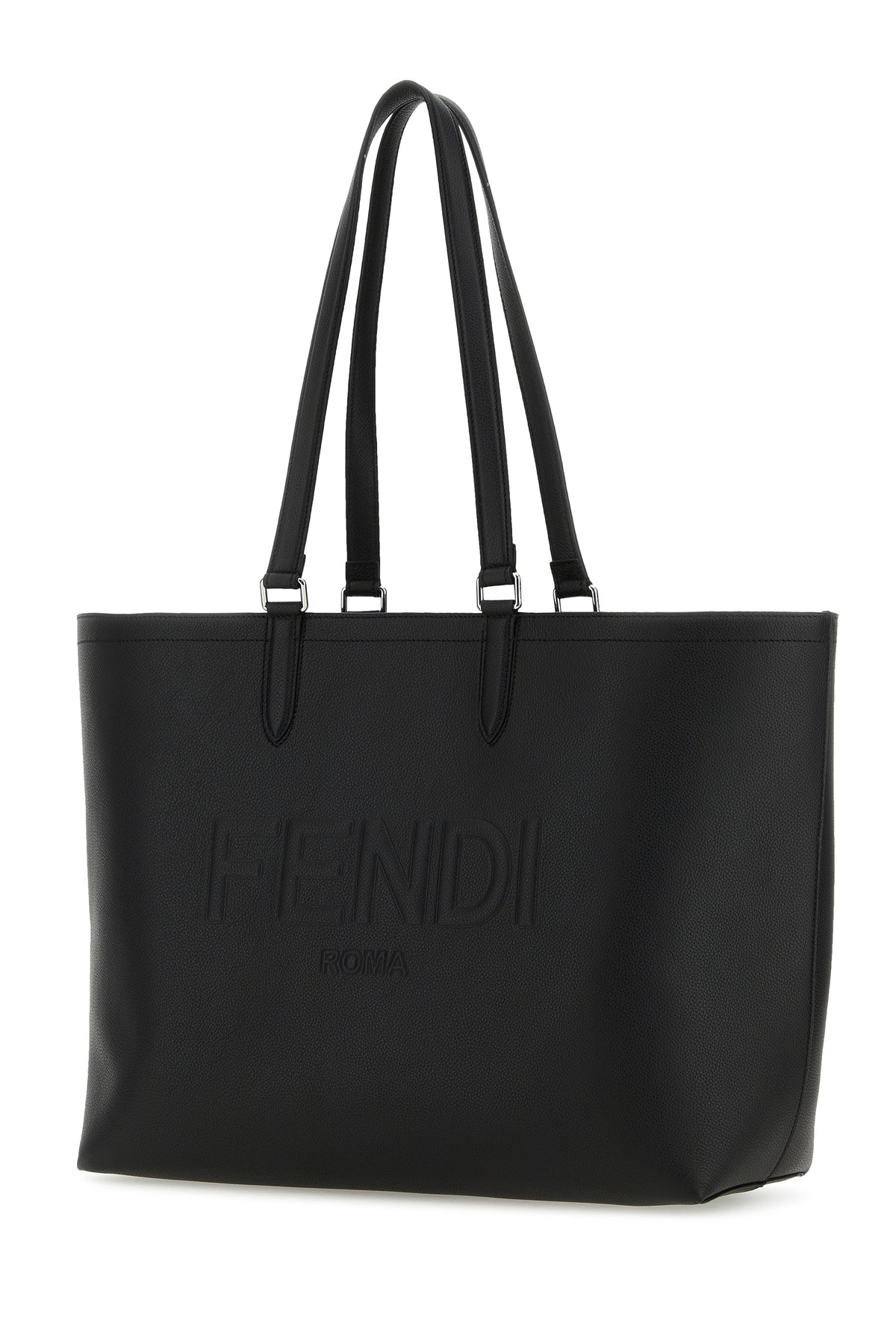 Fendi Borsa shopping Fendi Roma in pelle nera, view 2