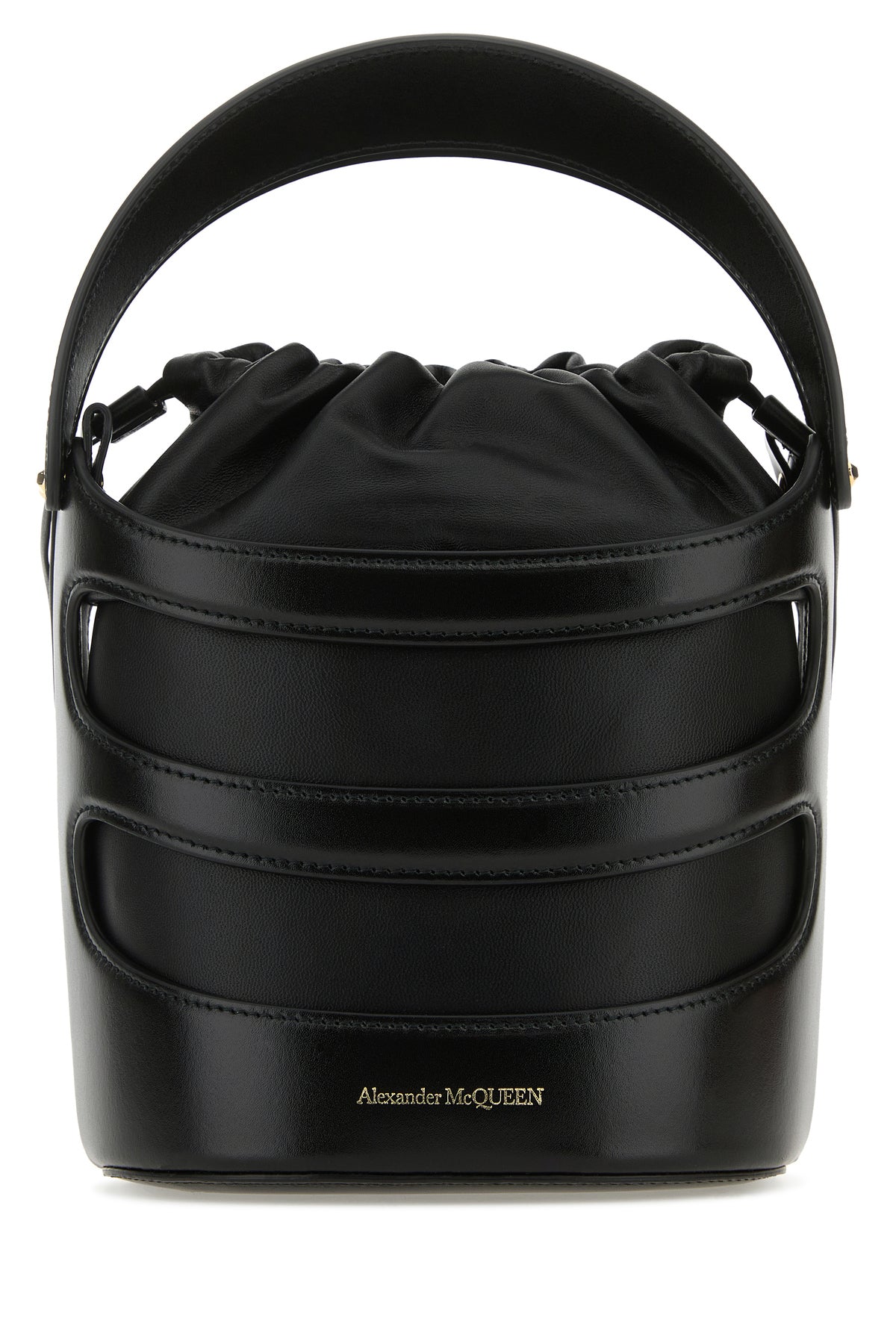 Alexander McQueen Borsa a secchiello The Rise in pelle nera