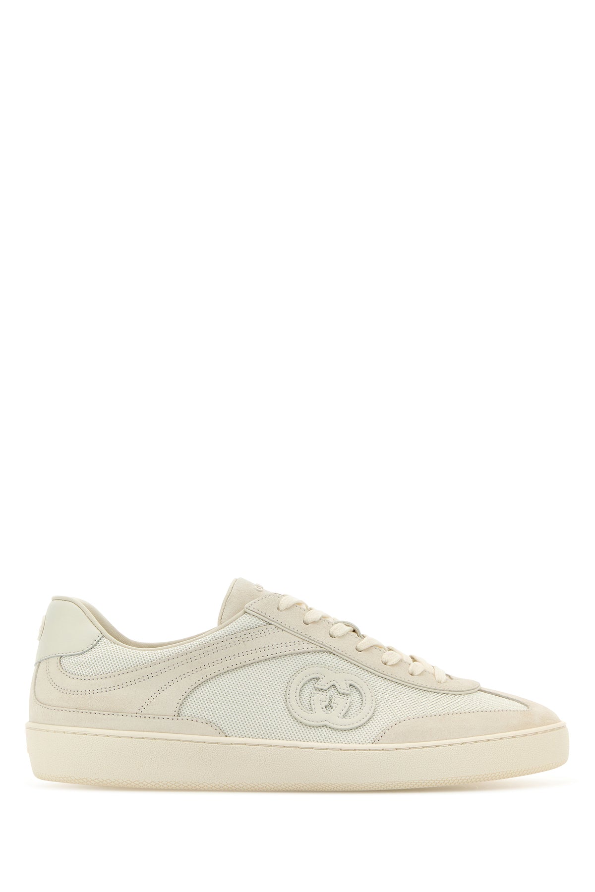 Gucci Sneakers bianche in pelle scamosciata e tessuto