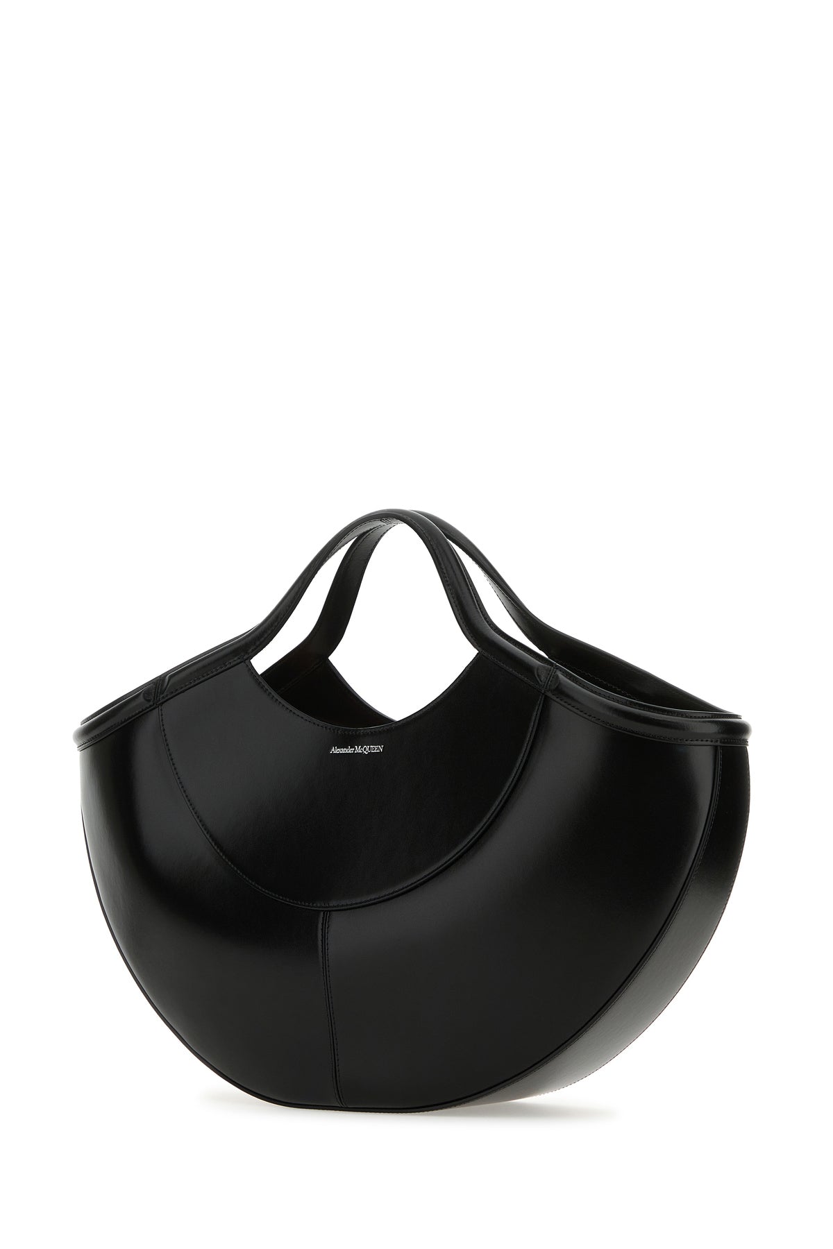 Alexander McQueen Borsa shopping The Cove in pelle nera, view 2