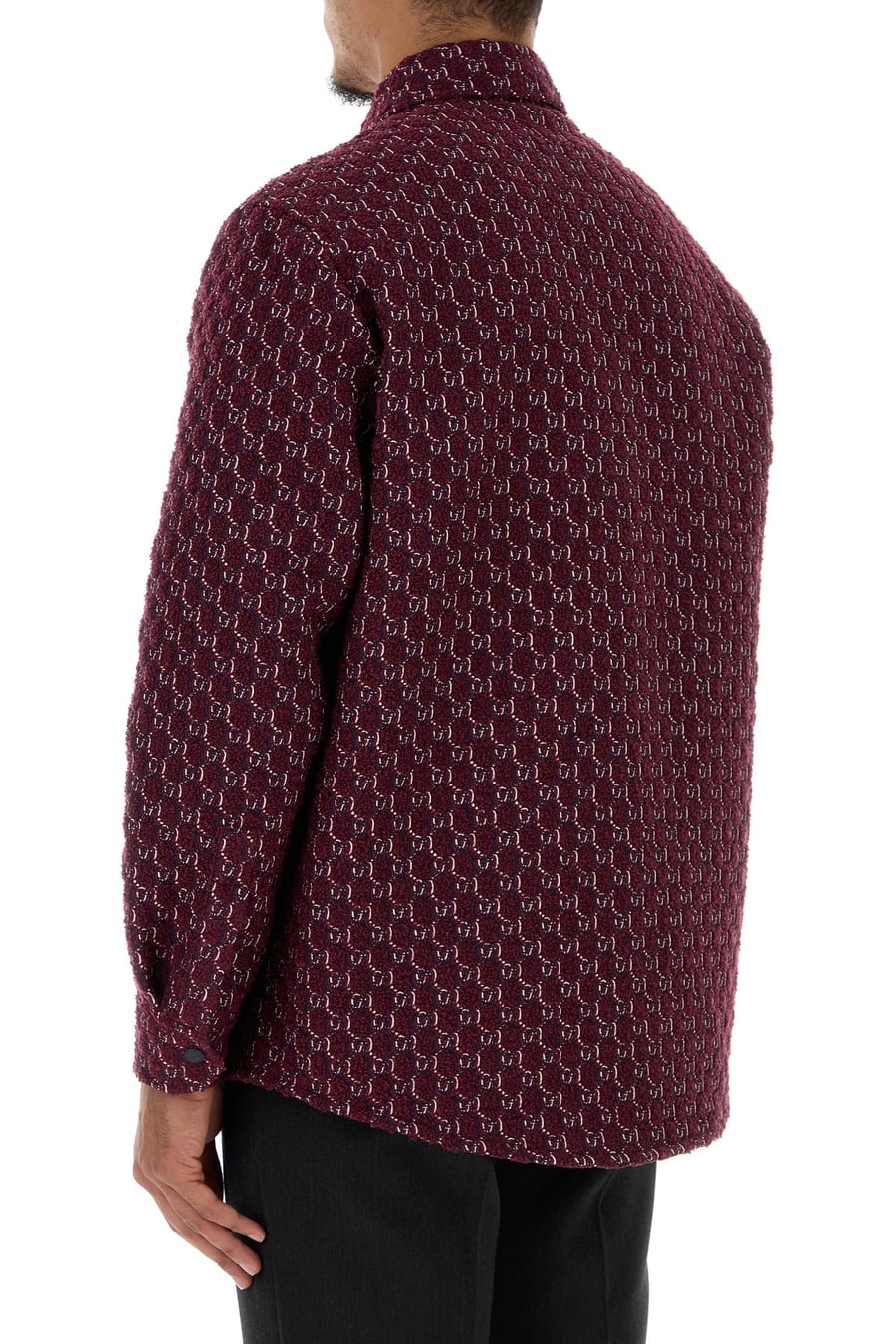 Gucci Camicia imbottita in bouclé bordeaux, view 4