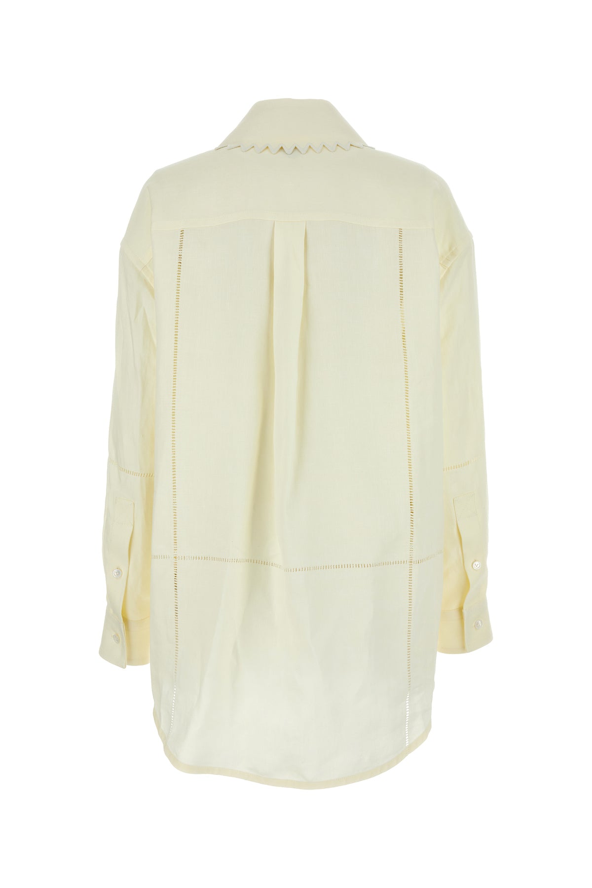 Bottega Veneta Camicia in lino crema, view 2