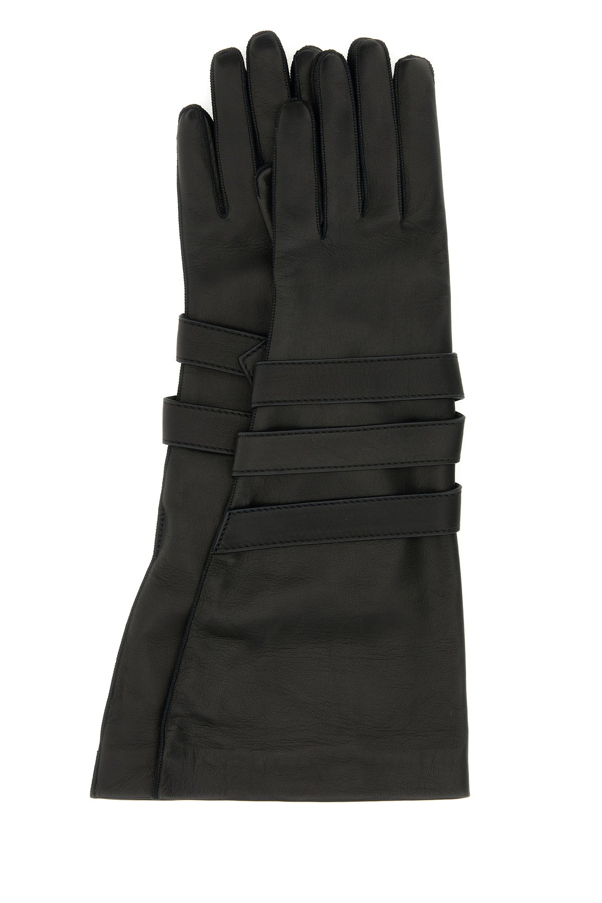 Saint Laurent Guanti in pelle nera