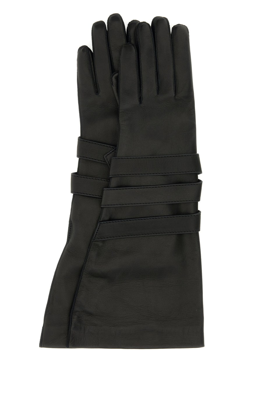 Saint Laurent Guanti in pelle nera