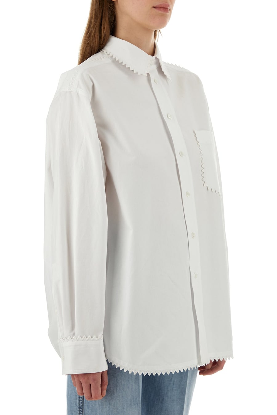 Bottega Veneta Camicia in oxorfd bianco, view 3