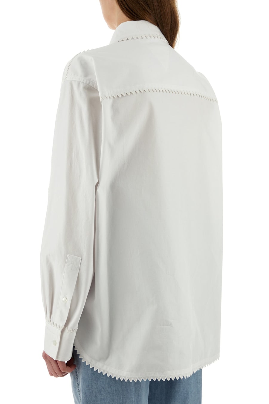 Bottega Veneta Camicia in oxorfd bianco, view 4