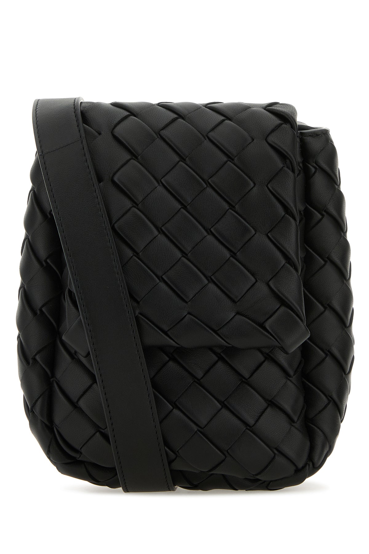 Bottega Veneta Borsa a tracolla Vertical Cobble mini in pelle nera