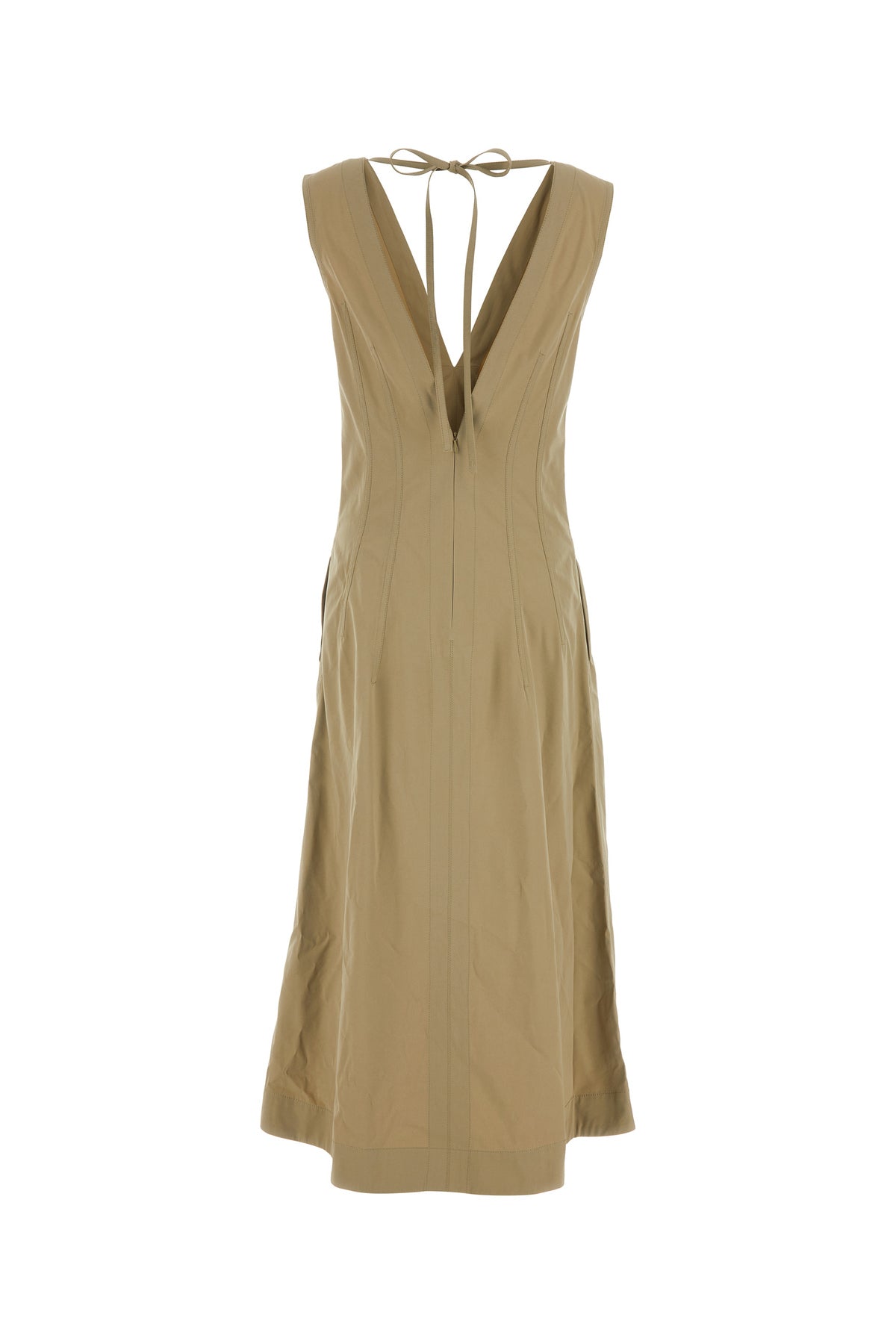 Bottega Veneta Abito in misto cotone cappuccino, view 2