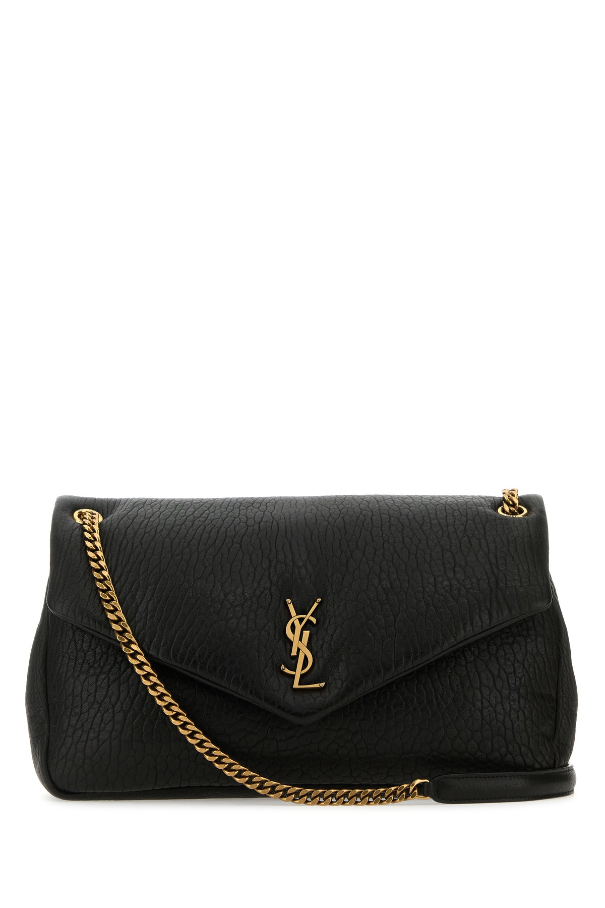 Saint Laurent Borsa a spalla Calypso grande in pelle nera