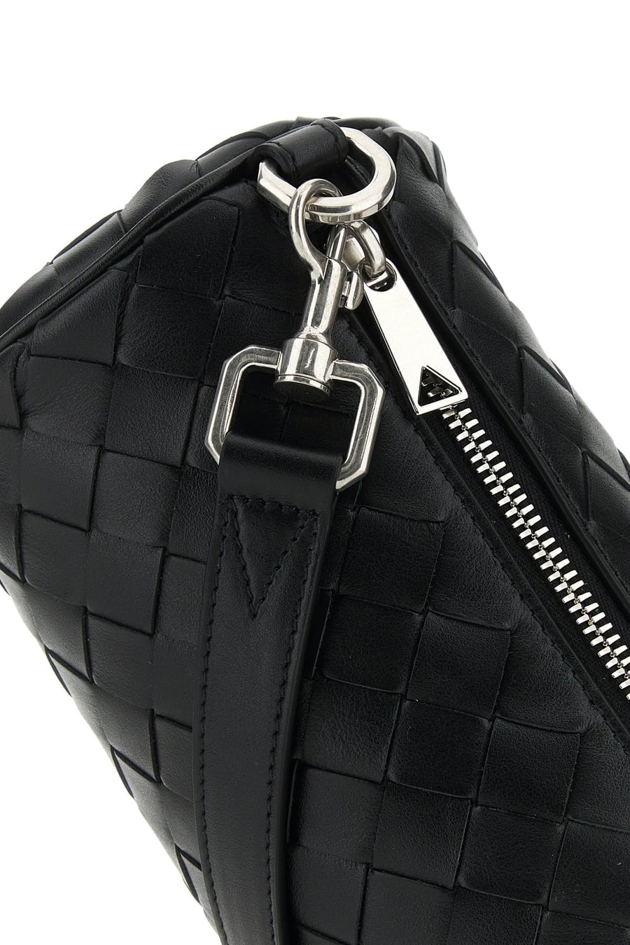 Bottega Veneta Borsa a tracolla Barrel in pelle nera, view 4