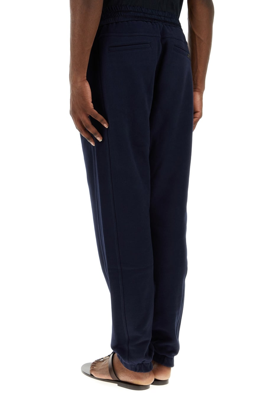 Saint Laurent Pantalone jogging in cotone blu scuro, view 4